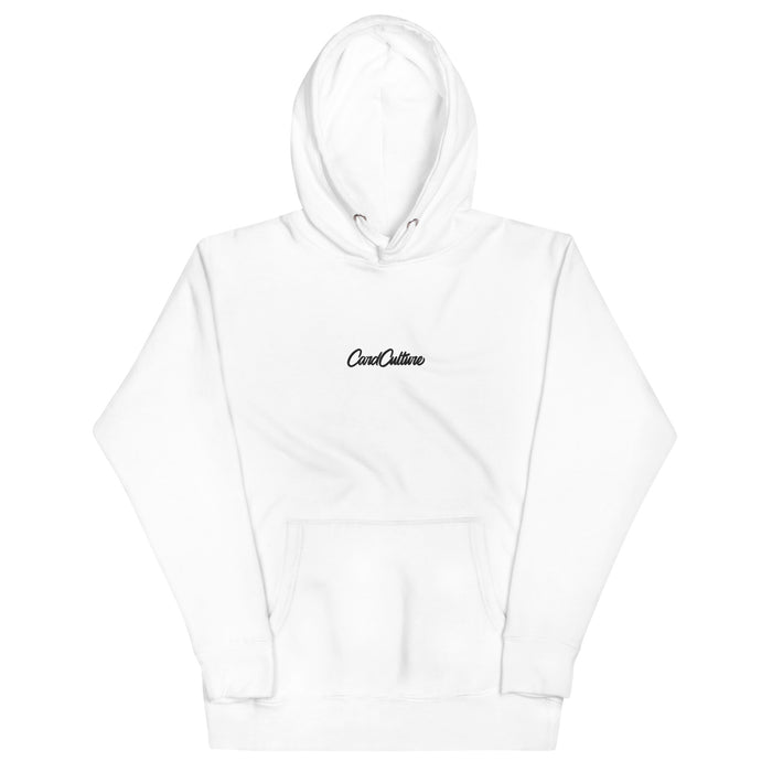 Embroidered White Card Culture Hoodie